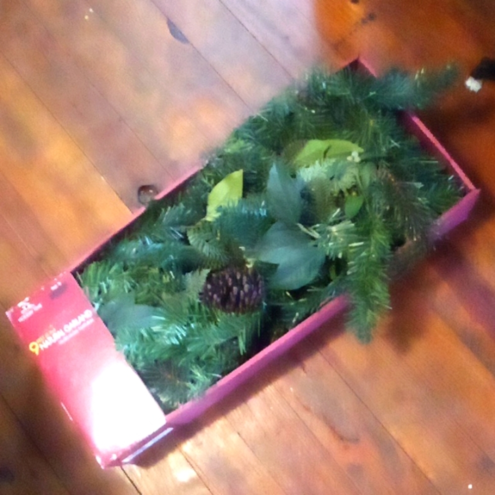 Pine Garland 9 feet of realistic Christmas garland with pinecones new in box